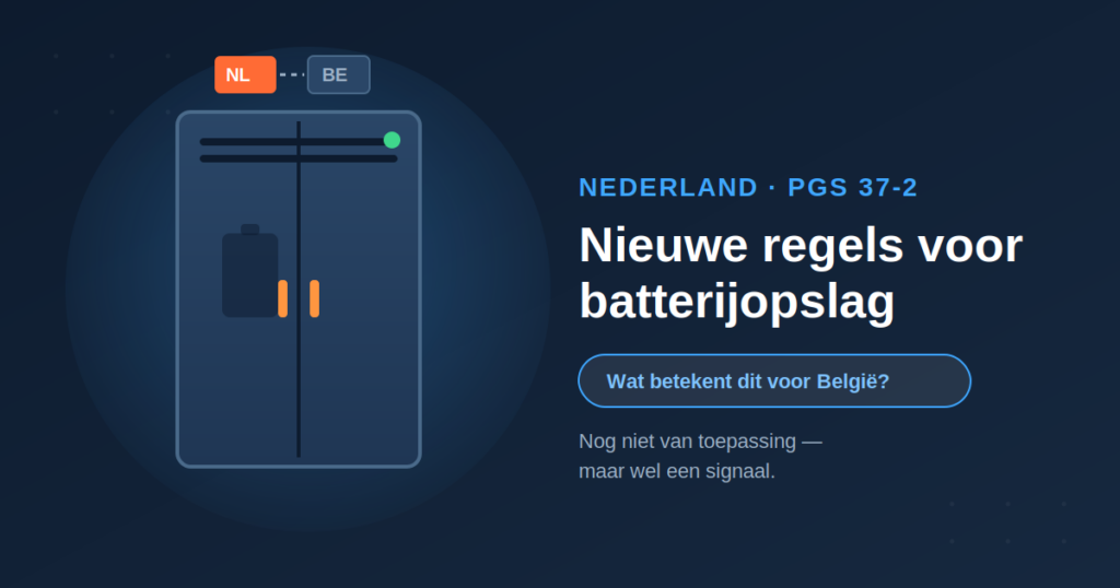 Nieuwe PGS 37-2 regels voor veilige batterijopslag in Nederland en impact op België.